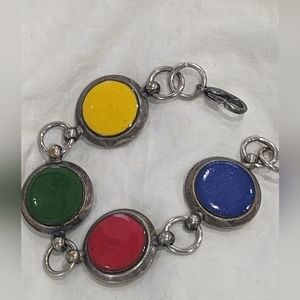 Vintage Retro 70s primary colored link bracelet. Different and cool.